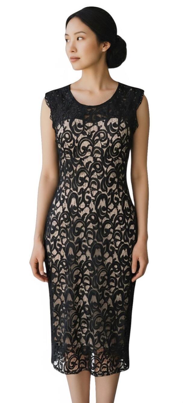 Live Fast Love Hard Women Black Lace Lined Sleeveless Dress Size Size XL Elegant
